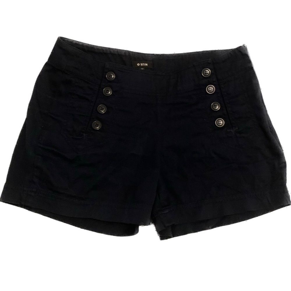 MOVING SALE Navy blue high waist shorts with buttons on the front side